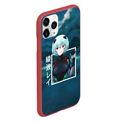 Чехол iPhone 11 Pro матовый Евангелион Neon Genesis Evangelion, Рей Аянами, цвет: 3D-красный — фото 2
