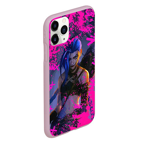Чехол iPhone 11 Pro матовый Jinx v2 Arcane LoL / 3D-Розовый – фото 2