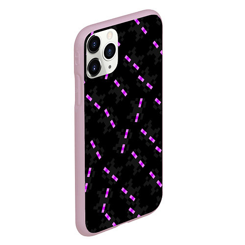 Чехол iPhone 11 Pro матовый ЛИЦО ЭНДЕРМЕНА, МАЙНКРАФТ / 3D-Розовый – фото 2