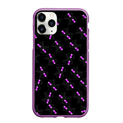 Чехол iPhone 11 Pro матовый ЛИЦО ЭНДЕРМЕНА, МАЙНКРАФТ, цвет: 3D-фиолетовый