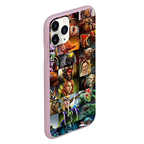 Чехол iPhone 11 Pro матовый HEROES DOTA 2 ПЕРСОНАЖИ ДОТА 2 / 3D-Розовый – фото 2