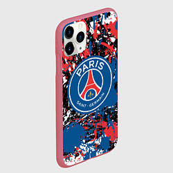 Чехол iPhone 11 Pro матовый PSG БРЫЗГИ КРАСОК СПОРТ, цвет: 3D-малиновый — фото 2