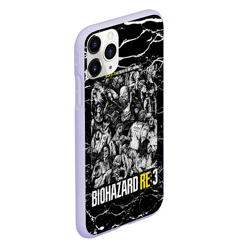 Чехол iPhone 11 Pro матовый Biohazard re3 / 3D-Светло-сиреневый – фото 2