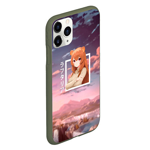 Чехол iPhone 11 Pro матовый Рафталия Raphtalia, Восхождение Героя Щита / 3D-Темно-зеленый – фото 2