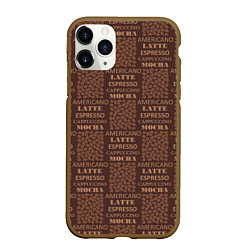 Чехол iPhone 11 Pro матовый Разные Виды Кофе, цвет: 3D-коричневый