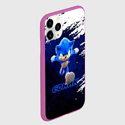 Чехол iPhone 11 Pro матовый Sonic со скоростью звука, цвет: 3D-фиолетовый — фото 2