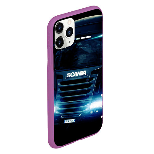 Чехол iPhone 11 Pro матовый SCANIA Дальнобой 2022 / 3D-Фиолетовый – фото 2