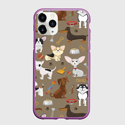 Чехол iPhone 11 Pro матовый У меня есть собака, цвет: 3D-фиолетовый