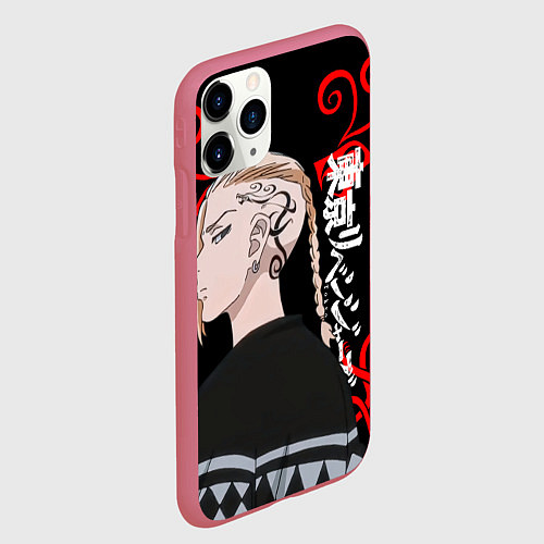 Чехол iPhone 11 Pro матовый ДРАКЕН ИЗ ТОСВЫ ТОКИЙСКИЕ / 3D-Малиновый – фото 2