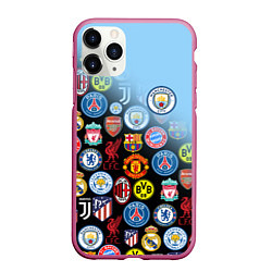 Чехол iPhone 11 Pro матовый МАНЧЕСТЕР СИТИ MANCHESTER CITY, цвет: 3D-малиновый