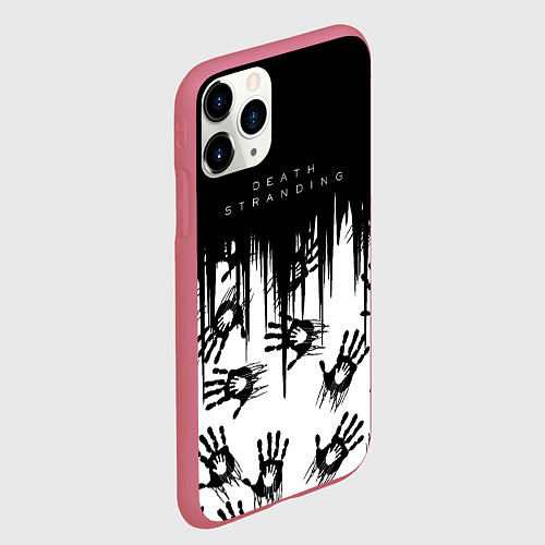 Чехол iPhone 11 Pro матовый Death Stranding Отпечаток ладони / 3D-Малиновый – фото 2