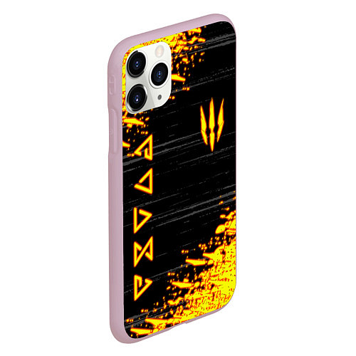 Чехол iPhone 11 Pro матовый The Witcher Neon / 3D-Розовый – фото 2