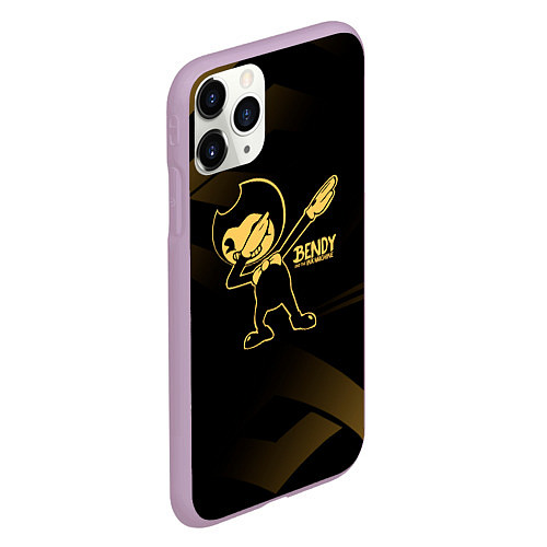 Чехол iPhone 11 Pro матовый Bendy and the ink machine золотистый / 3D-Сиреневый – фото 2