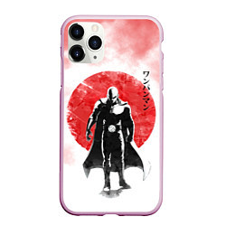 Чехол iPhone 11 Pro матовый Сайтама красный дым One Punch-Man