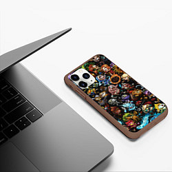 Чехол iPhone 11 Pro матовый DOTA 2 ВСЕ ПЕРСОНАЖИ В ЦВЕТЕ, цвет: 3D-коричневый — фото 2