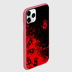 Чехол iPhone 11 Pro матовый Death Stranding Отпечаток рук паттерн, цвет: 3D-малиновый — фото 2