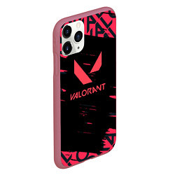 Чехол iPhone 11 Pro матовый Valorant паттерн, цвет: 3D-малиновый — фото 2