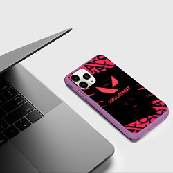 Чехол iPhone 11 Pro матовый Valorant паттерн, цвет: 3D-фиолетовый — фото 2