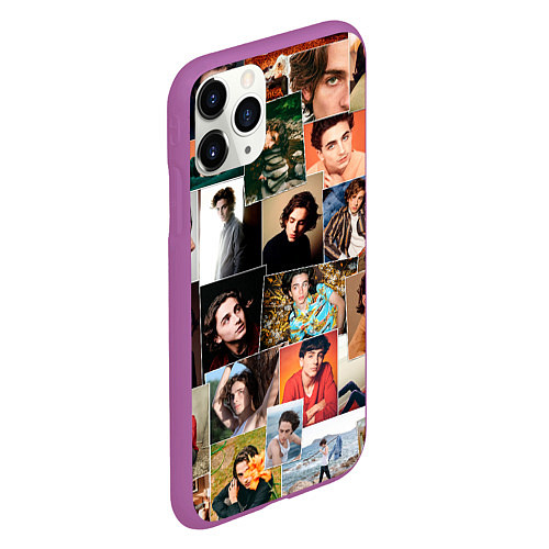 Чехол iPhone 11 Pro матовый Тимоти цветной коллаж / 3D-Фиолетовый – фото 2