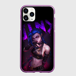 Чехол iPhone 11 Pro матовый JINX ARCANE НАДПИСЬ LEAGUE OF LEGENDS, цвет: 3D-фиолетовый