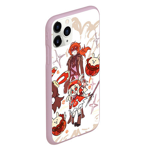 Чехол iPhone 11 Pro матовый GENSHIN IMPACT АРТ ПЕРСОНАЖИ ИГРЫ / 3D-Розовый – фото 2