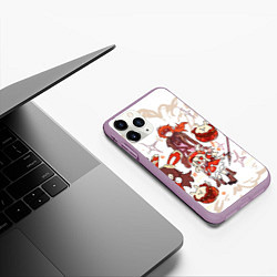 Чехол iPhone 11 Pro матовый GENSHIN IMPACT АРТ ПЕРСОНАЖИ ИГРЫ, цвет: 3D-сиреневый — фото 2