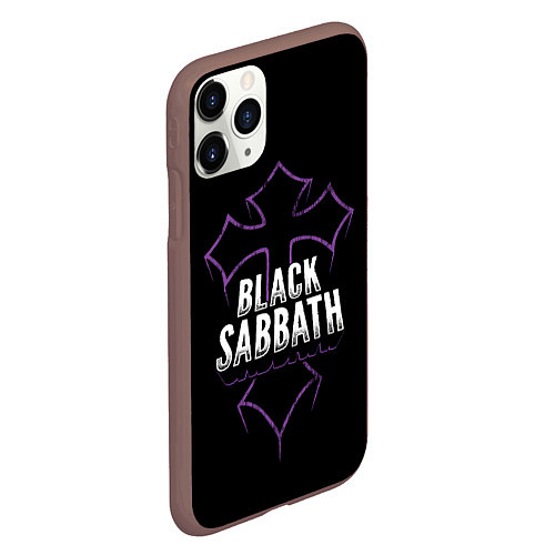 Чехол iPhone 11 Pro матовый Black Sabbat Cross / 3D-Коричневый – фото 2