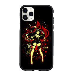 Чехол iPhone 11 Pro матовый Genshin Impact Эмбер, цвет: 3D-черный