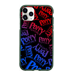 Чехол iPhone 11 Pro матовый POPPY PLAYTIME LOGO NEON, ХАГИ ВАГИ, цвет: 3D-темно-зеленый