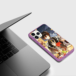 Чехол iPhone 11 Pro матовый НОВЫЙ ГОД В ГЕНШИН ИМПАКТ, ЗАСТОЛЬЕ, цвет: 3D-фиолетовый — фото 2