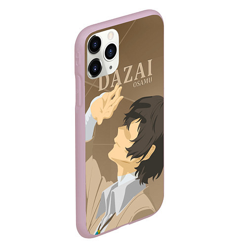 Чехол iPhone 11 Pro матовый Дазай Осаму Dazai Osamu, bungou stray dogs образ / 3D-Розовый – фото 2