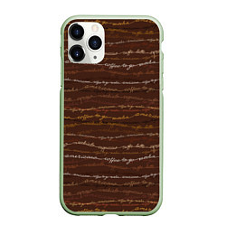 Чехол iPhone 11 Pro матовый Разные Кофейные Надписи, цвет: 3D-салатовый