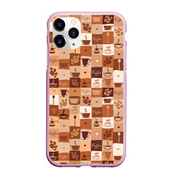 Чехол iPhone 11 Pro матовый Кофейная Символика, цвет: 3D-розовый
