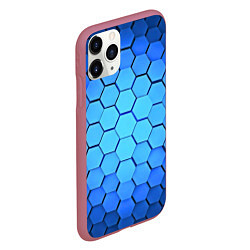 Чехол iPhone 11 Pro матовый Неоновые 3D ПЛИТЫ, цвет: 3D-малиновый — фото 2