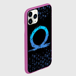 Чехол iPhone 11 Pro матовый БОГ ВОЙНЫ СИМВОЛ КРАТОСА, РУНЫ GOD OF WAR, цвет: 3D-фиолетовый — фото 2