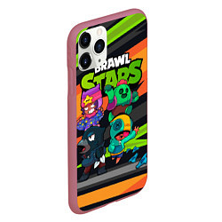 Чехол iPhone 11 Pro матовый Компания Brawl Stars, цвет: 3D-малиновый — фото 2