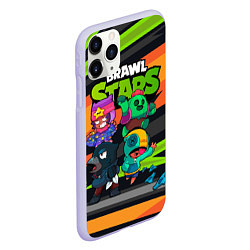 Чехол iPhone 11 Pro матовый Компания Brawl Stars, цвет: 3D-светло-сиреневый — фото 2