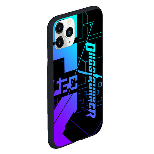 Чехол iPhone 11 Pro матовый Ghostrunner Neon / 3D-Черный – фото 2