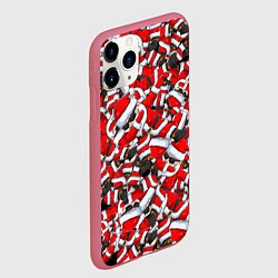Чехол iPhone 11 Pro матовый ДЕД САНТА КЛАУС ПАТТЕРН НОВЫЙ ГОД 2022, цвет: 3D-малиновый — фото 2