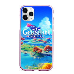 Чехол iPhone 11 Pro матовый МИР ГЕНШИН ИМПАКТ WORLD GENSHIN IMPACT