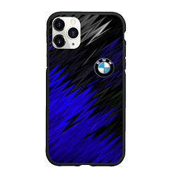 Чехол iPhone 11 Pro матовый БМВ АБСТРАКЦИЯ СИНЯЯ GEOMETRY STRIPES LINE, цвет: 3D-черный