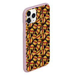 Чехол iPhone 11 Pro матовый Бургеры Burgers, цвет: 3D-розовый — фото 2