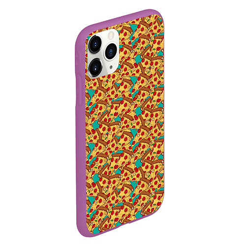 Чехол iPhone 11 Pro матовый Итальянская Пицца Pizza / 3D-Фиолетовый – фото 2