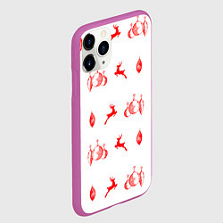 Чехол iPhone 11 Pro матовый Новогодняя атрибутика, цвет: 3D-фиолетовый — фото 2