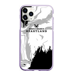 Чехол iPhone 11 Pro матовый State of Decay разводы, цвет: 3D-светло-сиреневый