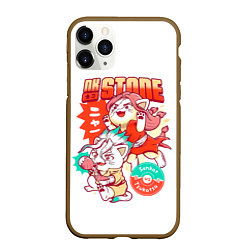 Чехол iPhone 11 Pro матовый Котятки Сенку и Цукаса Dr Stone, цвет: 3D-коричневый