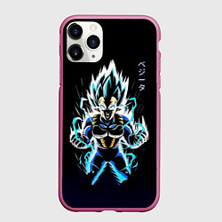 Чехол iPhone 11 Pro матовый Разряд молнии Гоку - Dragon Ball, цвет: 3D-малиновый
