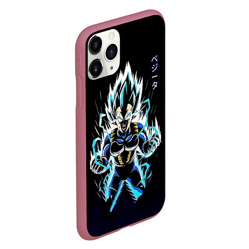 Чехол iPhone 11 Pro матовый Разряд молнии Гоку - Dragon Ball / 3D-Малиновый – фото 2