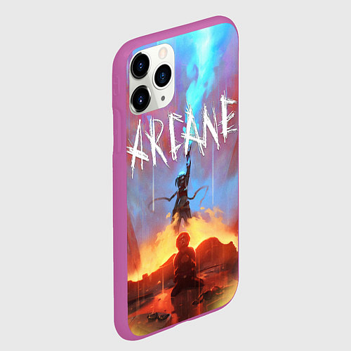 Чехол iPhone 11 Pro матовый JINX ARCANE LOL LEAGUE OF LEGENDS / 3D-Фиолетовый – фото 2