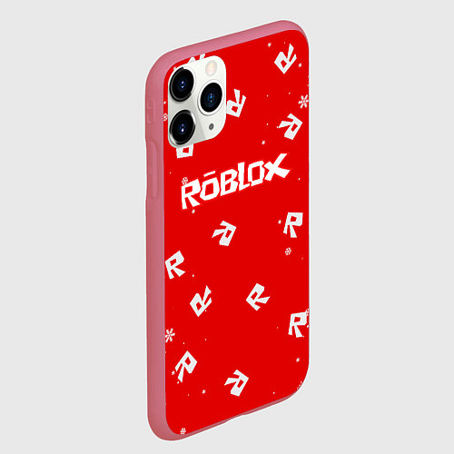 Чехол iPhone 11 Pro матовый НОВОГОДНИЙ СВИТЕР ROBLOX РОБЛОКС НОВЫЙ ГОД 2022 / 3D-Малиновый – фото 2